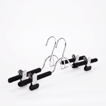 High quality blackstainless steel  pants skirts hanger hanger with clips